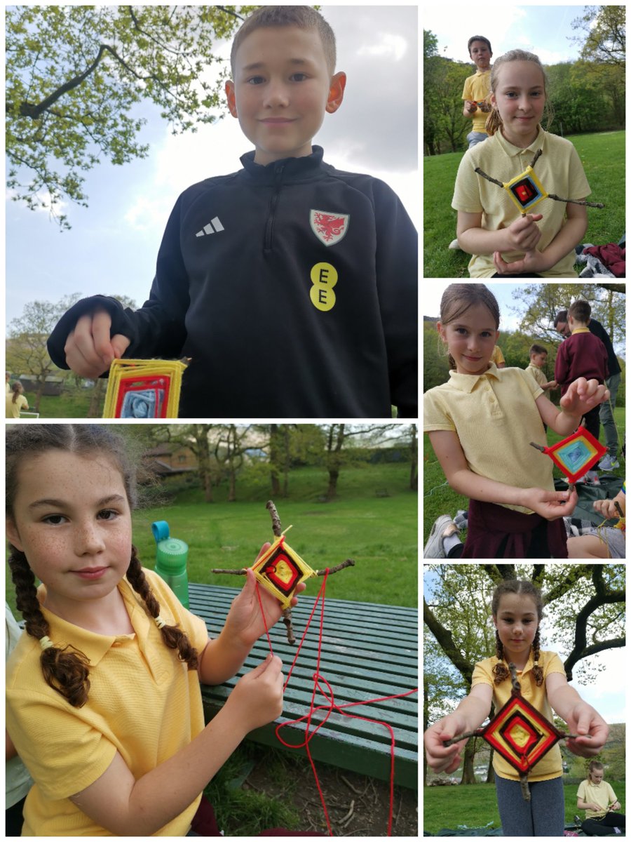 Otters enjoyed crafting in the beautiful sunshine  this afternoon making Ojo De Dios (God's Eye) as part of their discovery about Mexico🇲🇽 #outdoorlearning