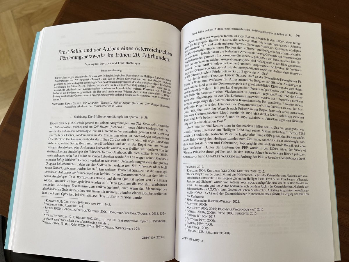 New paper co-authored with Agnes Woitzuck on Ernst Sellin and his excavations at Taanach, Jericho, and Shechem! Check out the latest Zeitschrift des Deutschen Palästina-Vereins! @oeai_oeaw @oeaw