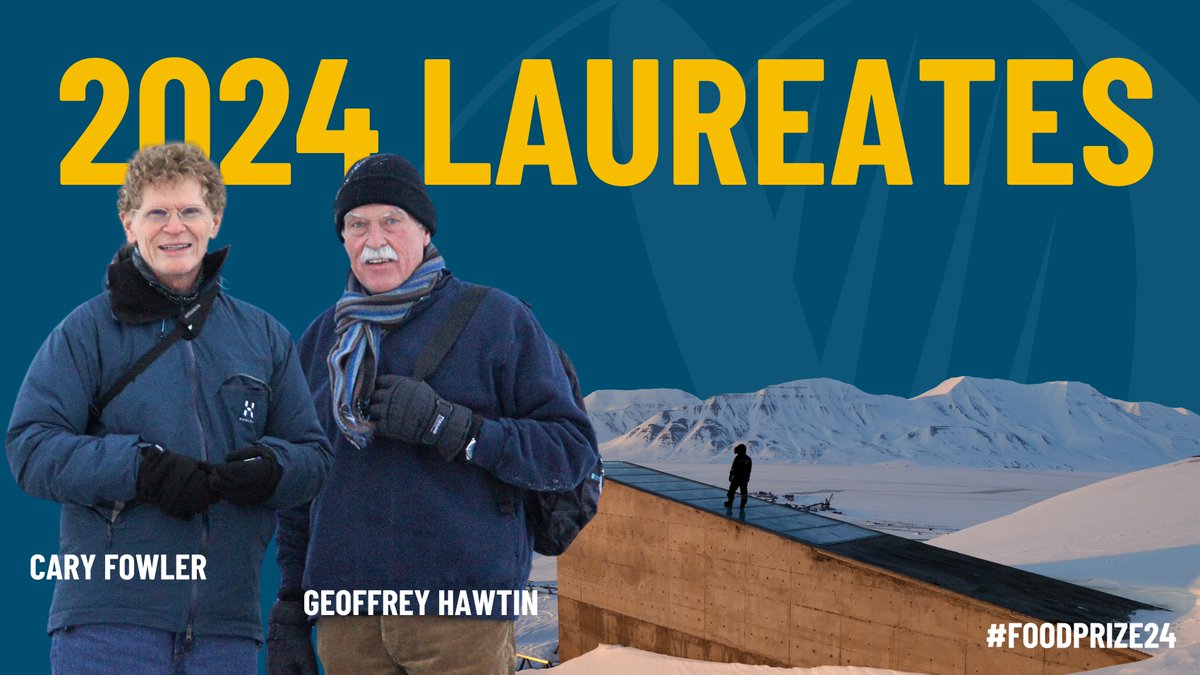 🎉Congratulations to the 2024 @worldfoodprize Laureates @caryfowler_ and Dr. Geoffrey Hawtin! Their efforts in crop biodiversity have been and will continue to be crucial to global agricultural productivity growth. #FoodPrize24 #GlobalFoodSecurity