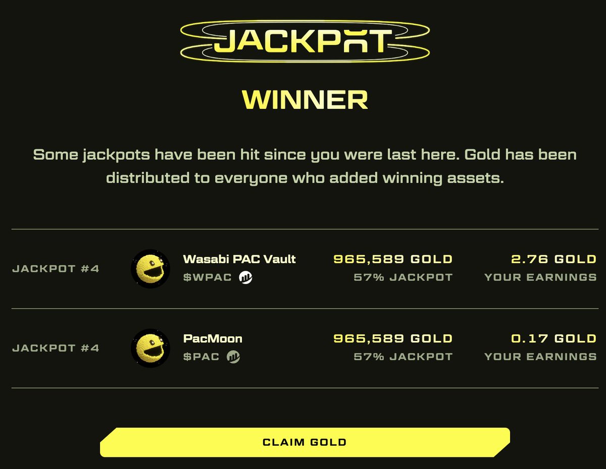Okay, @pacmoon_ just keeps winning. I just won Gold by holding pac on Blast 🥹🤍 Add tokens and NFTs to your Blast Jackpot deck to win Gold. @PacMoonIntern