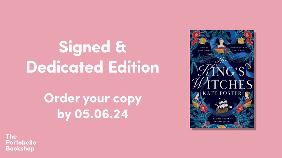 Author of #TheMaiden, @KateFosterMedia, has an exciting new novel coming this summer, The King’s Witches! ✨ Published 6th June, pre-order your Signed & Dedicated Edition at the following link: theportobellobookshop.com/9781529091786-s