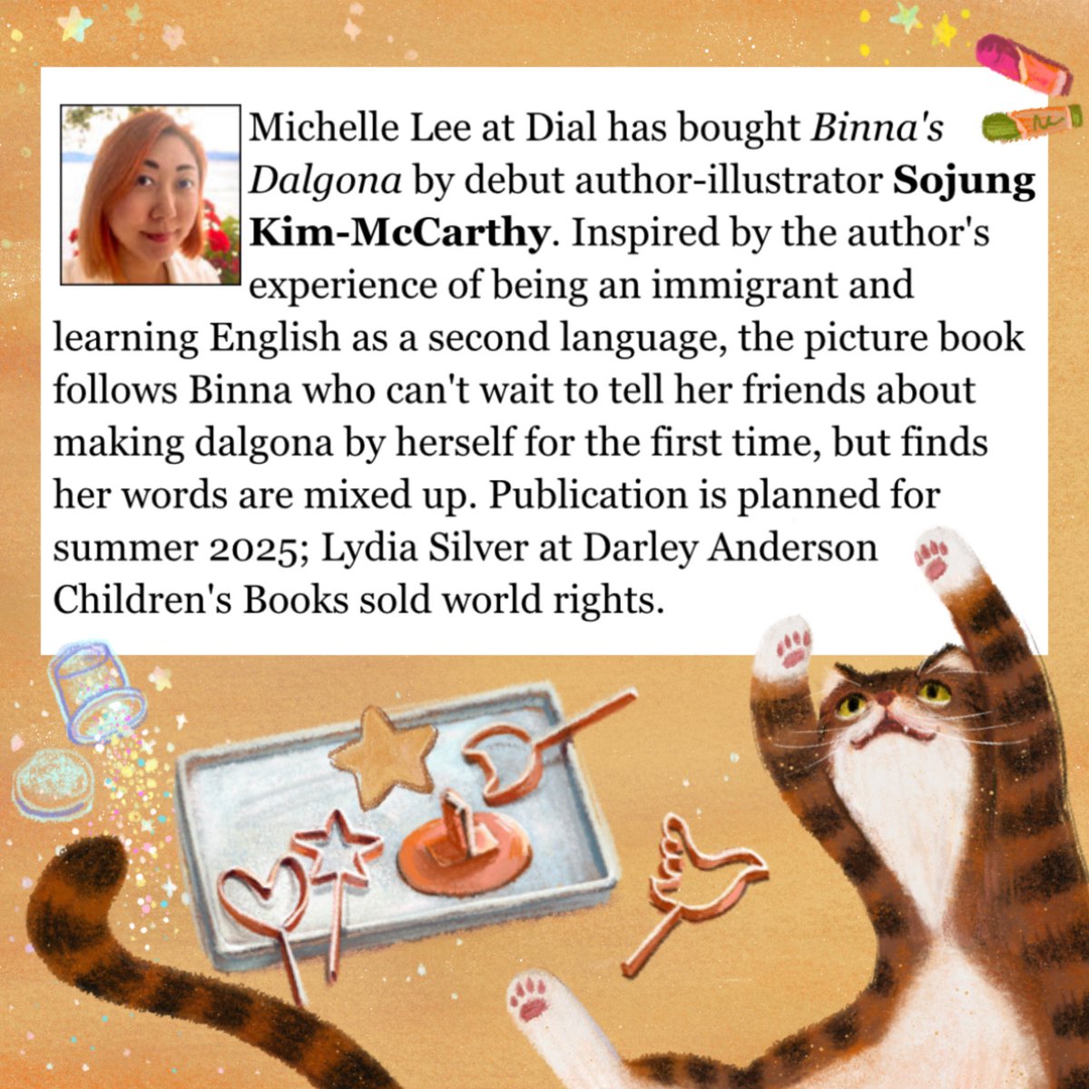 It’s official 🥳 My author-illustrator debut picture book will be out in summer 2025! Super excited to be working with the amazing team at Dial Books for Young Readers, and a million thanks as always to my wonderful agent @LydiaRSilver for making it happen!!