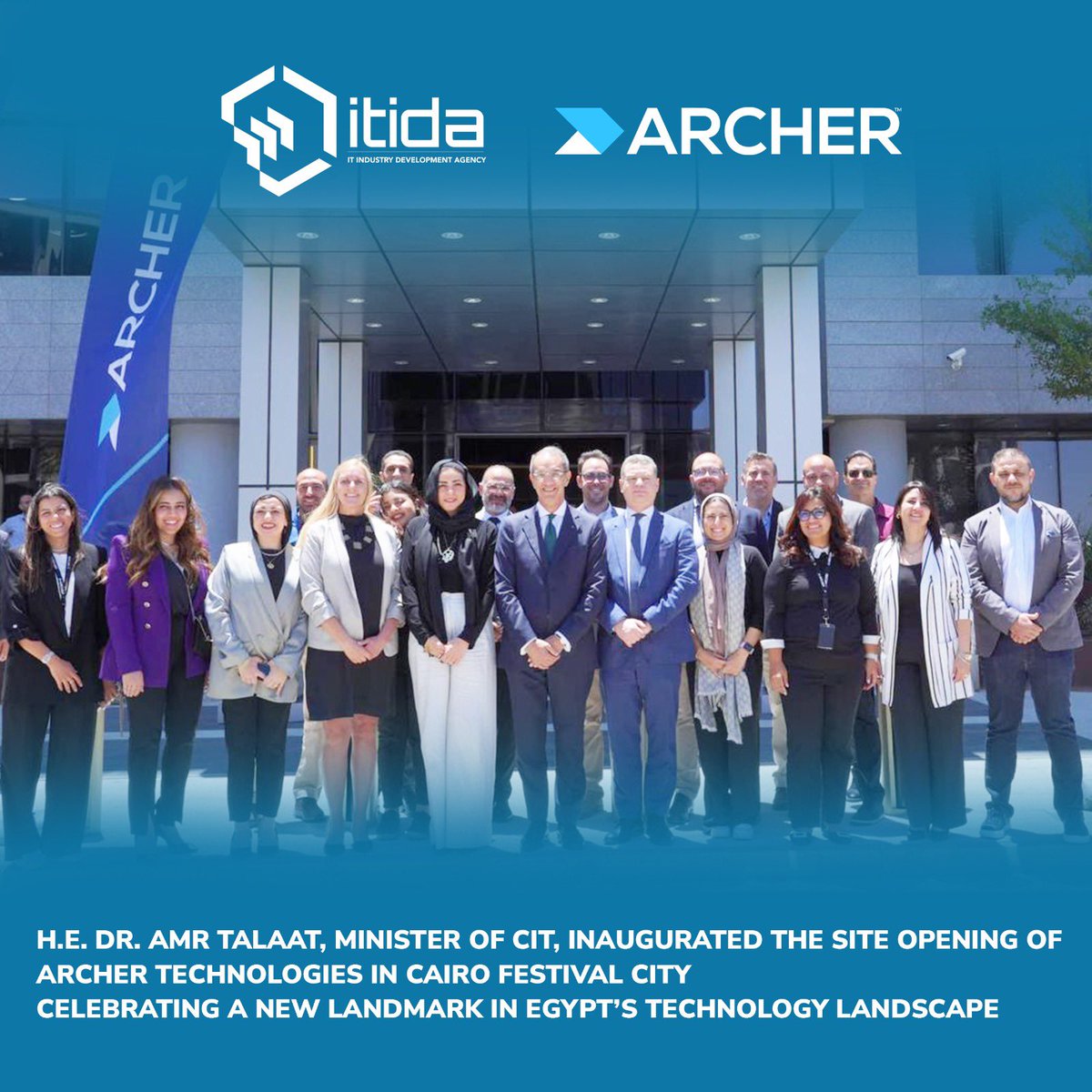 🎉 Proud to announce the inauguration of Archer Integrated Risk Management's new office at Cairo Festival City! Joined by H.E. Dr. Amr Talaat, Minister of ICT, and Eng. Ahmed Elzaher, CEO of ITIDA, we celebrate this milestone. 🚀 #Archer #Egypt #TechLeadership