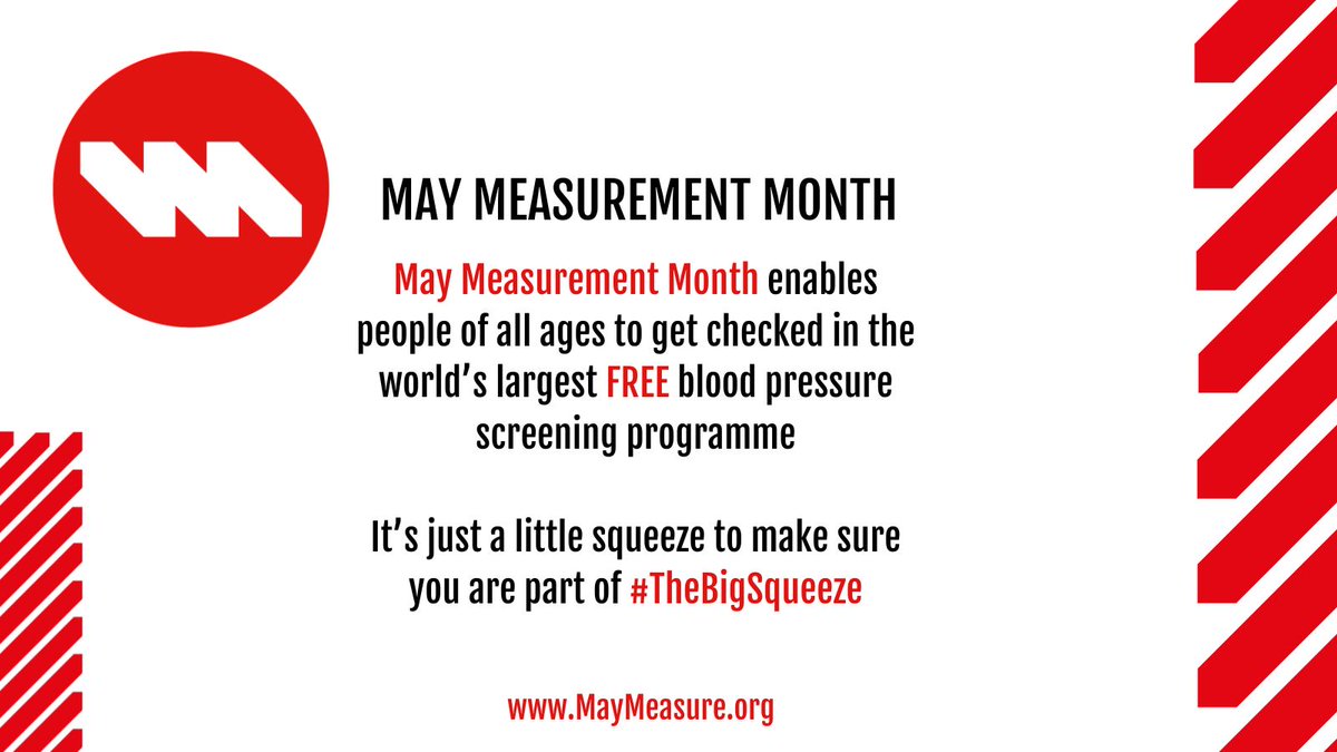 Over 10 million lives are lost each year due to high blood pressure. This May, give yourself a squeeze! Find out which local pharmacies are taking part in the free blood pressure screening programme #TheBigSqueeze Find out ow.ly/soSf50RA8AO