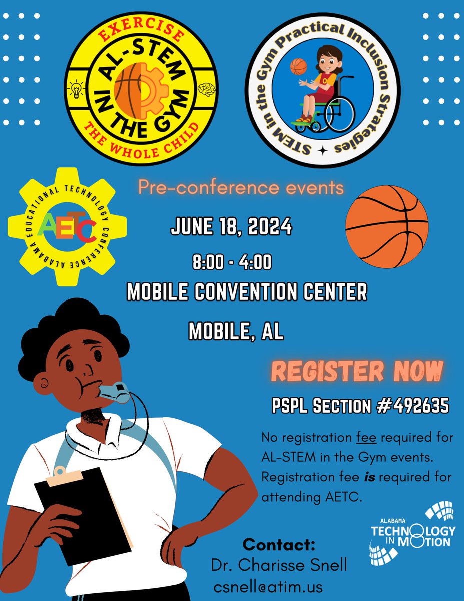 Register for this Pre-conference event!  Visit alabamaetc.com
for more information!