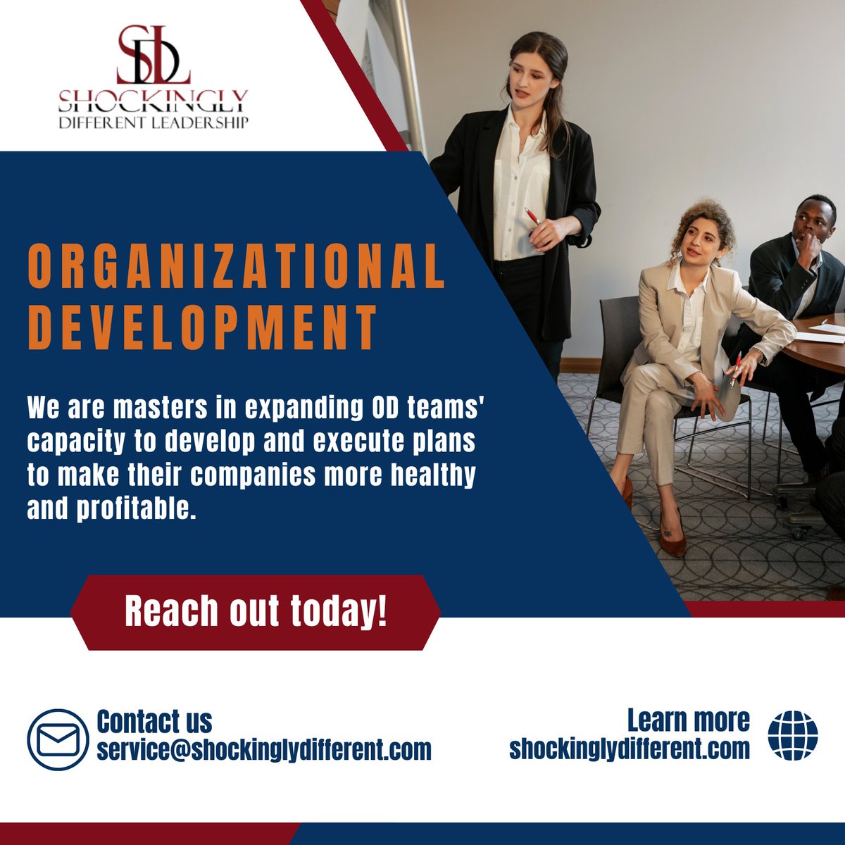 🌟 We specialize in empowering your team to create healthier and more profitable organizational landscapes.

Ready to amplify your OD impact?

𝐑𝐞𝐚𝐜𝐡 𝐨𝐮𝐭:
service@shockinglydifferent.com

#OrganizationalDevelopment #CapacityExpansion #ODMastery #SDLLeadershipJourney