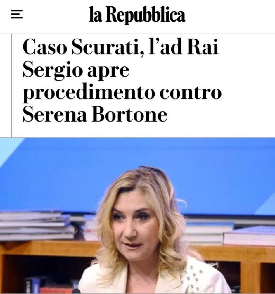 La Rai è una montagna di merda 
#SerenaBortone