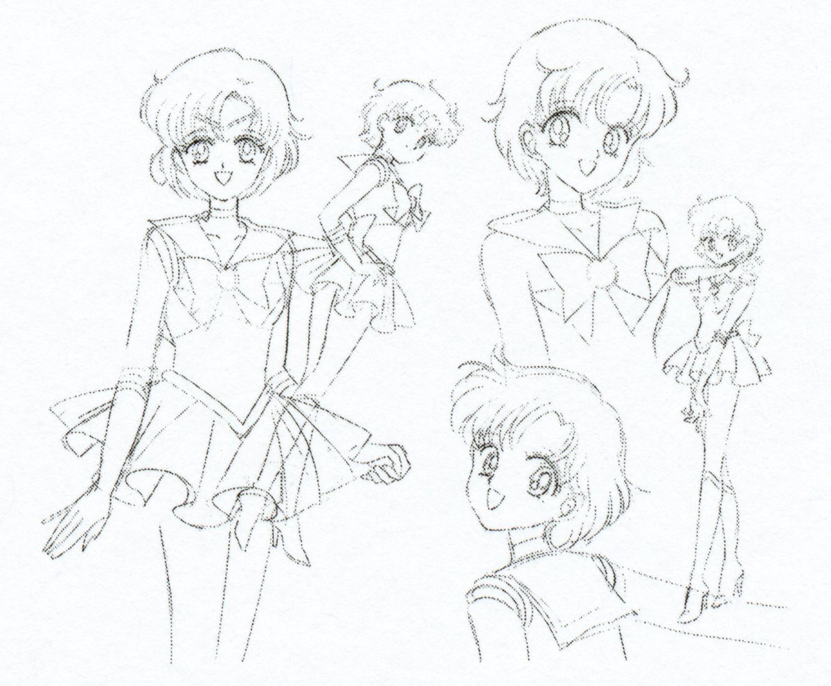 Rough sketches of Sailor Mercury for Bandai apparel products. #SailorMoon