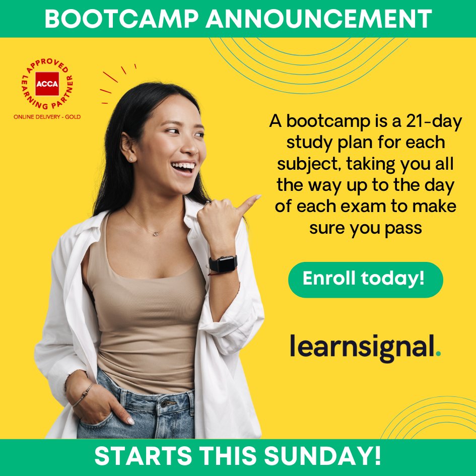 Get ready for ultimate ACCA Revision Bootcamp! 📚 Mark your calendars for session tailored to each subject: 📅 12th May: AA, AAA 📅 13th May: TX, SBL 📅 14th May: PM, APM, ATX 📅 15th May: FR, SBR 📅 16th May: FM, AFM Click on the Link to Enroll - bit.ly/4dz67VT 💼📝