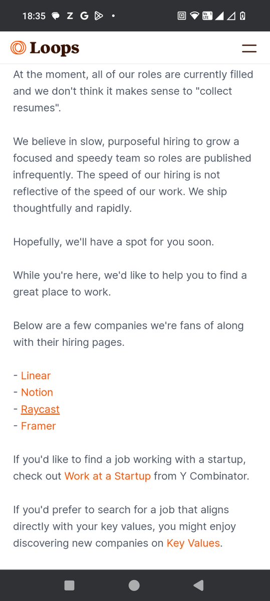 @loops trust me the best career page I came across , cherry on the top is even giving reccos to work at🙌🙌 Attention to detail 🙌