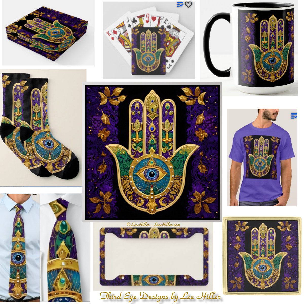 💚💎💜✨🪬✨💜💎💚 
The #Hamsa symbolizes protection, blessings, & the ability to ward off evil. It is believed to bring good fortune, happiness, & prosperity to those who wear or display it. 
#gifts #socks #ties #pillow #mugs #tshirt #homedecorations

bit.ly/MardiGrasHamsa