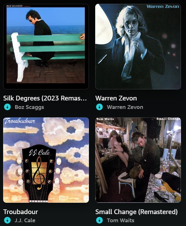 do you like any of these #1976albums?
🎸  🎤  🎹  🥁  🎶

#BozScaggs #WarrenZevon #JJCale #TomWaits