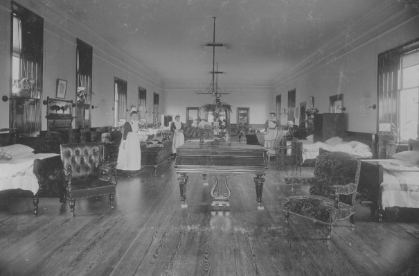 Celebrating nurses past and present this #InternationalNursesDay Photograph of three nurses in a ward at Inverness District Asylum, c.1903 courtesy of the Highland Archive Centre