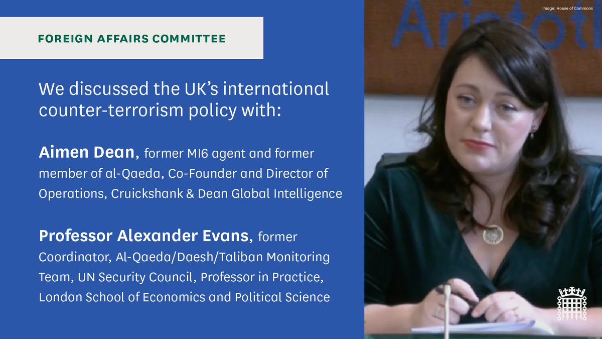 Did you miss our session on Tuesday? We discussed the reasons why people join terror organisations as part of our inquiry into the UK's international counter-terrorism policy. Watch the full session here: parliamentlive.tv/event/index/2d…