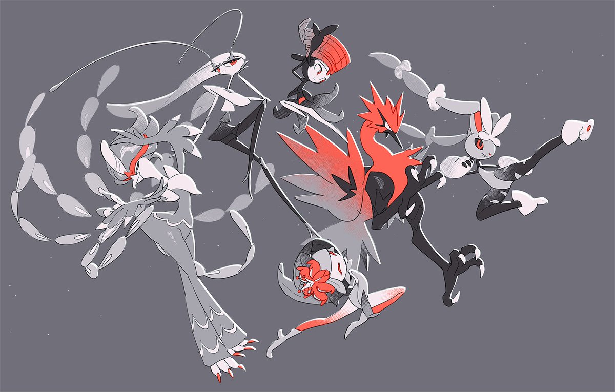 simple background red eyes closed mouth grey background pokemon (creature) furry alternate color  illustration images