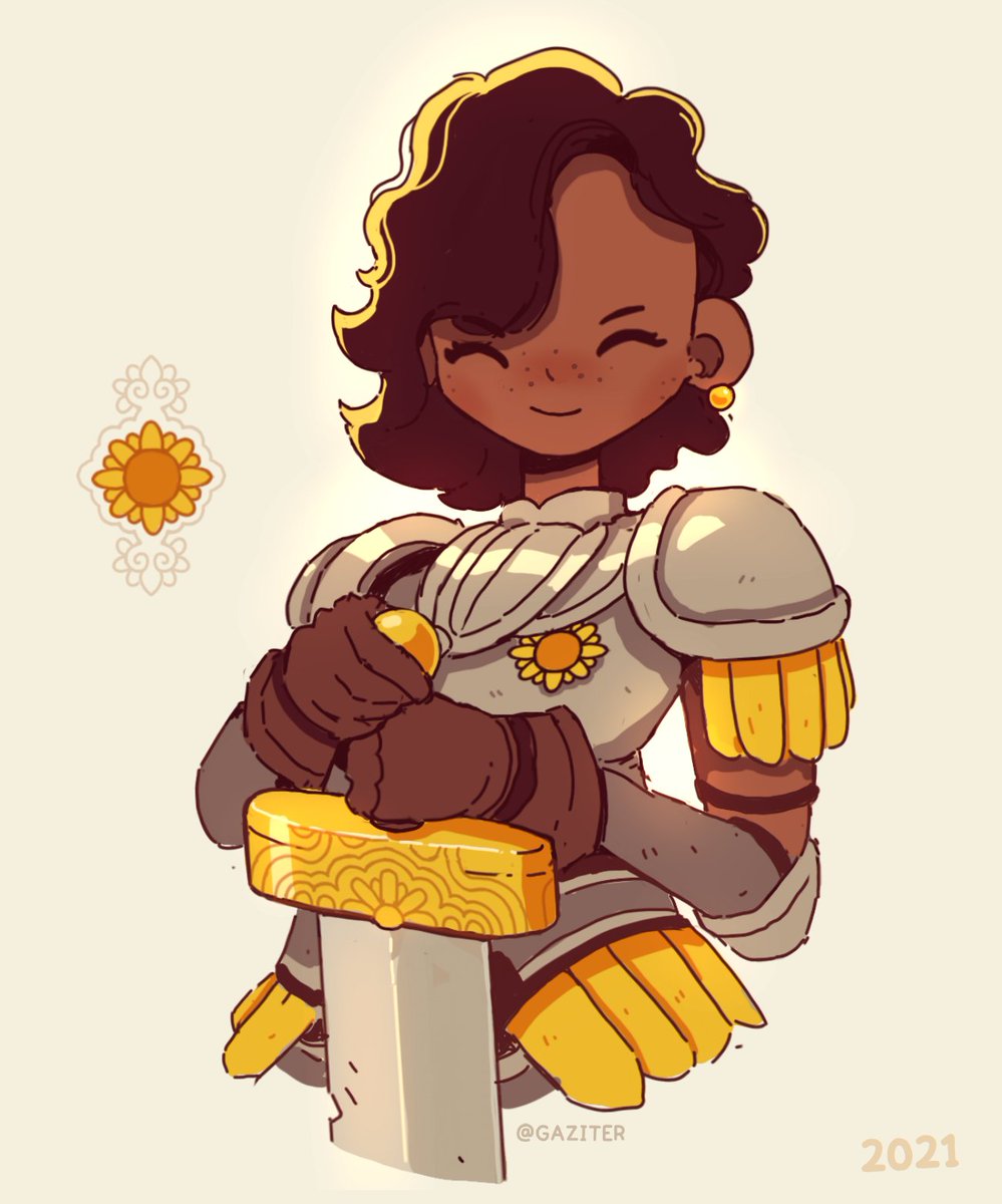 Sunflower knight 🌻
(left drawing done today, right drawing 3 years ago)