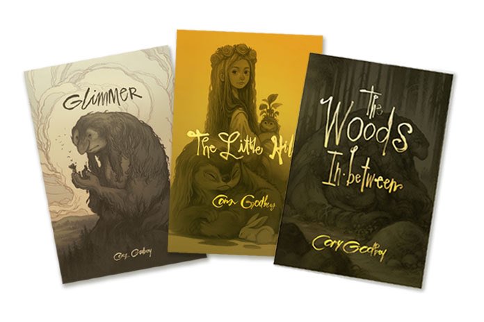 Got a new reward listed! 3 Sketchbook Set featuring my previous two sketchbooks (Glimmer and The Little Hills) along side The Woods In-between. kickstarter.com/projects/coryg…