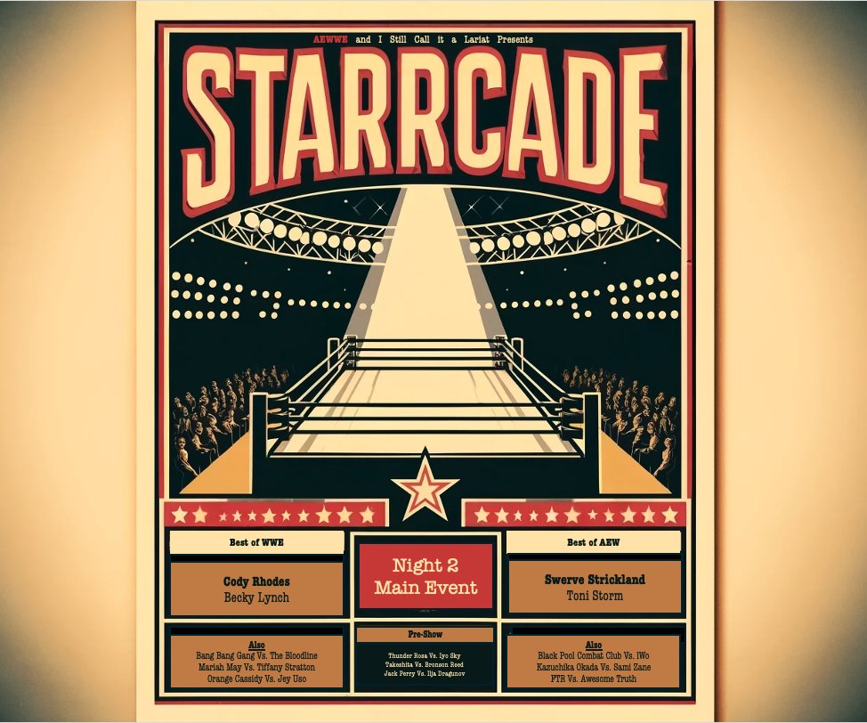 Who's in for a little fantasy booking?  Two Nights. Six Pre-Show Matches. Once in a lifetime (until we make so much money we do it again)!  

AEW Vs. WWE = AEWWE!

Note:  No one not medically cleared or currently inactive booked.

#WWE #AEW @SteveZapf @Stillalariatpc #starrcade