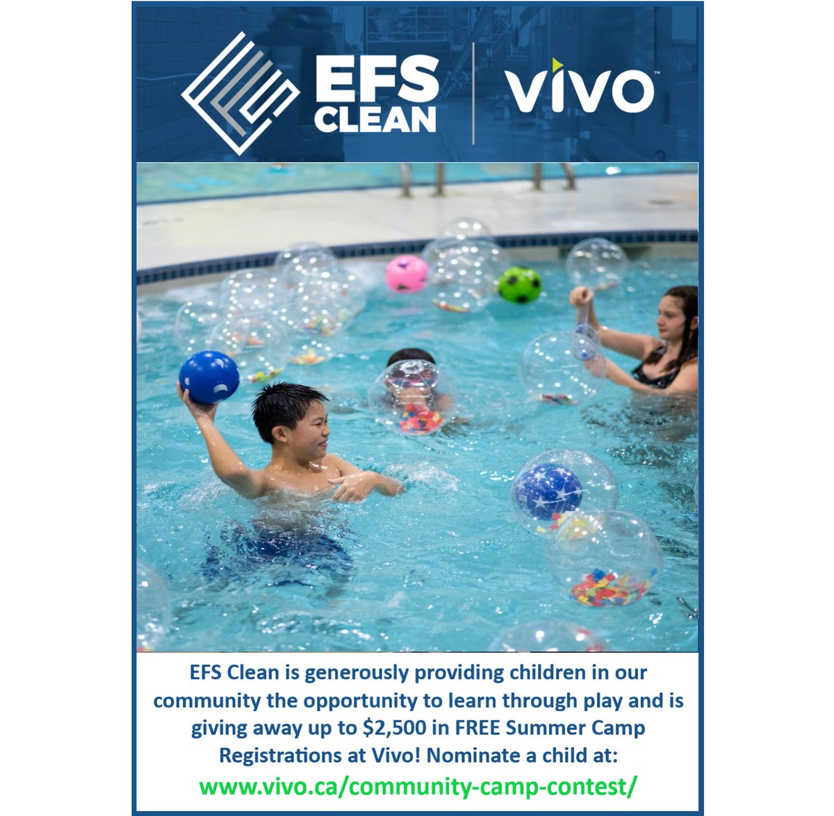 Some lucky kids will win a FREE summer camp at Vivo for Healthier Generations! #Calgary #communitylove #cleaningservices