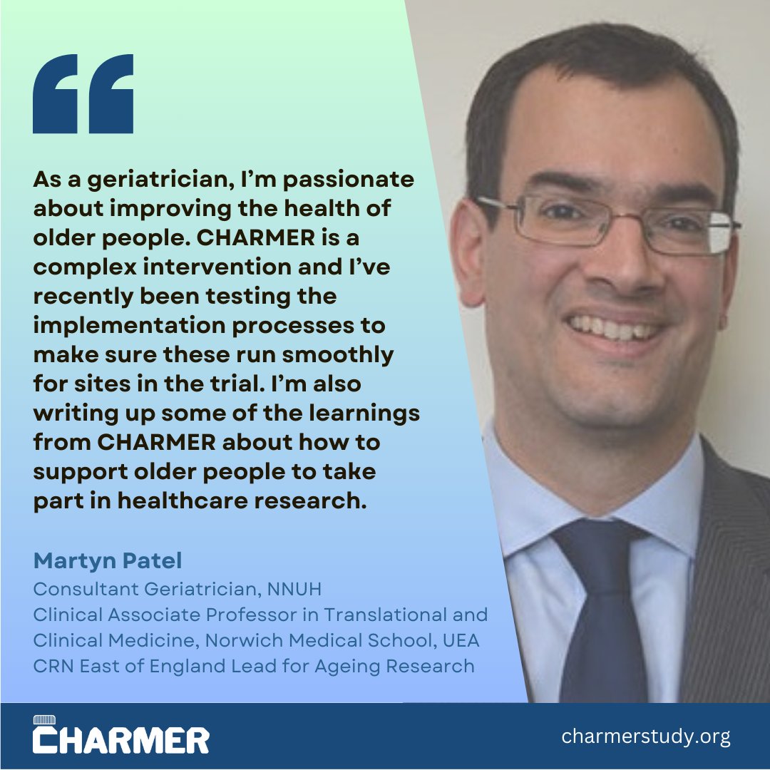 Meet Martyn Patel, one of the geriatrician co-applicants on CHARMER, who tells us what he has been up to! #deprescribing #CHARMERtrial @uniofeastanglia @UeaMed @NNUH @NNUHResearch @NIHRCRNeoe