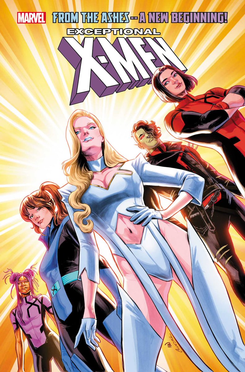Just revealed by @Marvel, our first cover for eXceptional X-Men #1 drawn by me and colored by Nolan Woodard We cannot wait for you to meet the Bronze, Axo and Melee this September! More about it here👇 marvel.com/articles/comic…