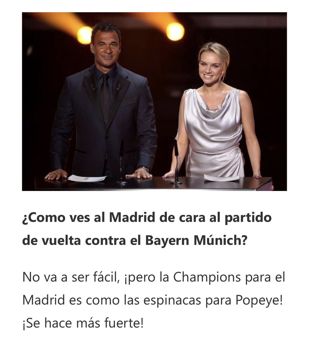 An interview with @RMadridistaReal in 2018 from 6 years ago 🧐 The Champions League for Real Madrid is like spinach for Popeye - it makes them stronger!