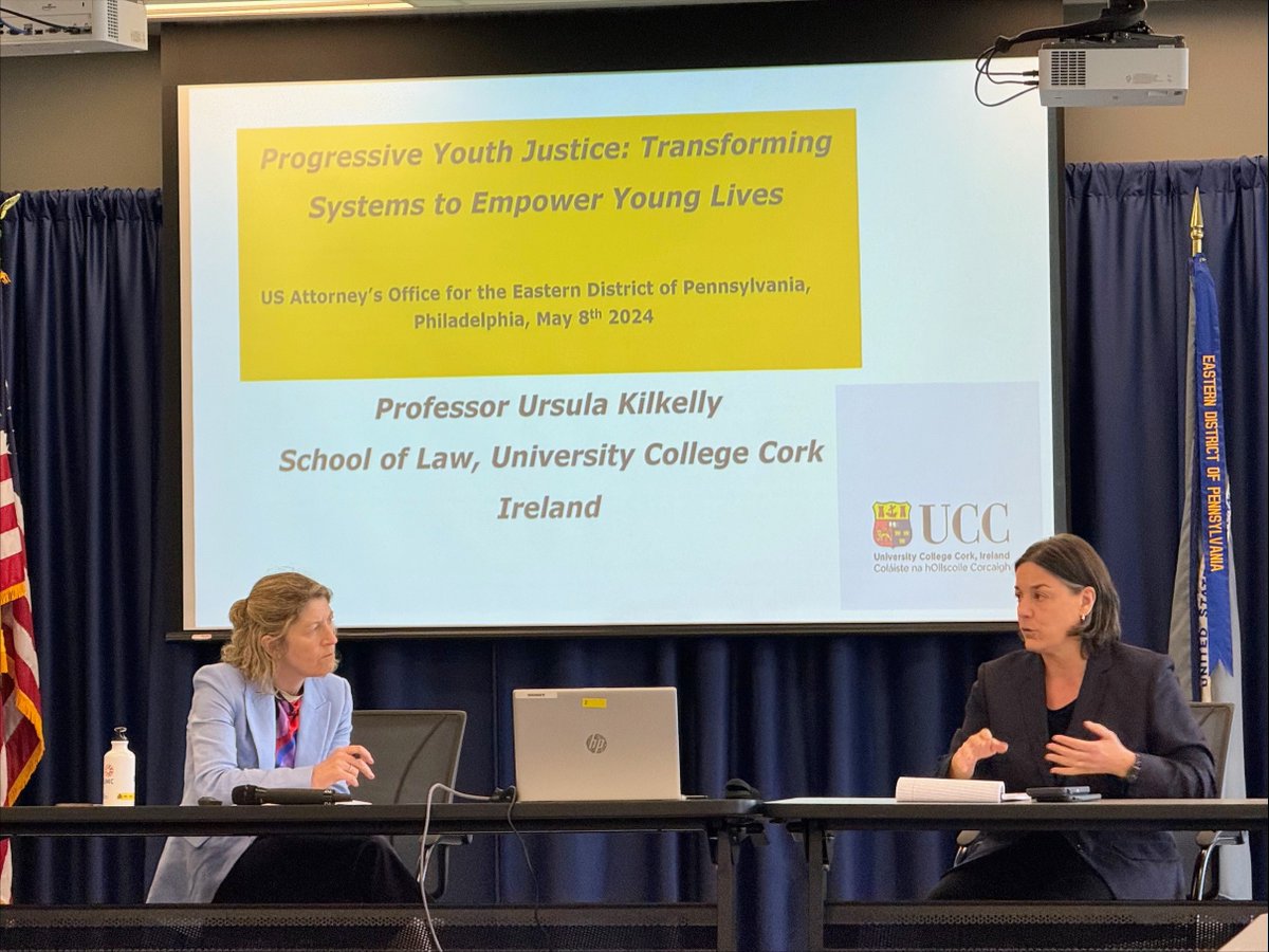U.S. Attorney Romero & our office were happy to host @UCC Professor @ukilkelly for a discussion on youth justice systems & children's rights. Dr. Kilkelly spoke about her research on juvenile justice & the effects of significant reforms implemented in Ireland & across Europe.