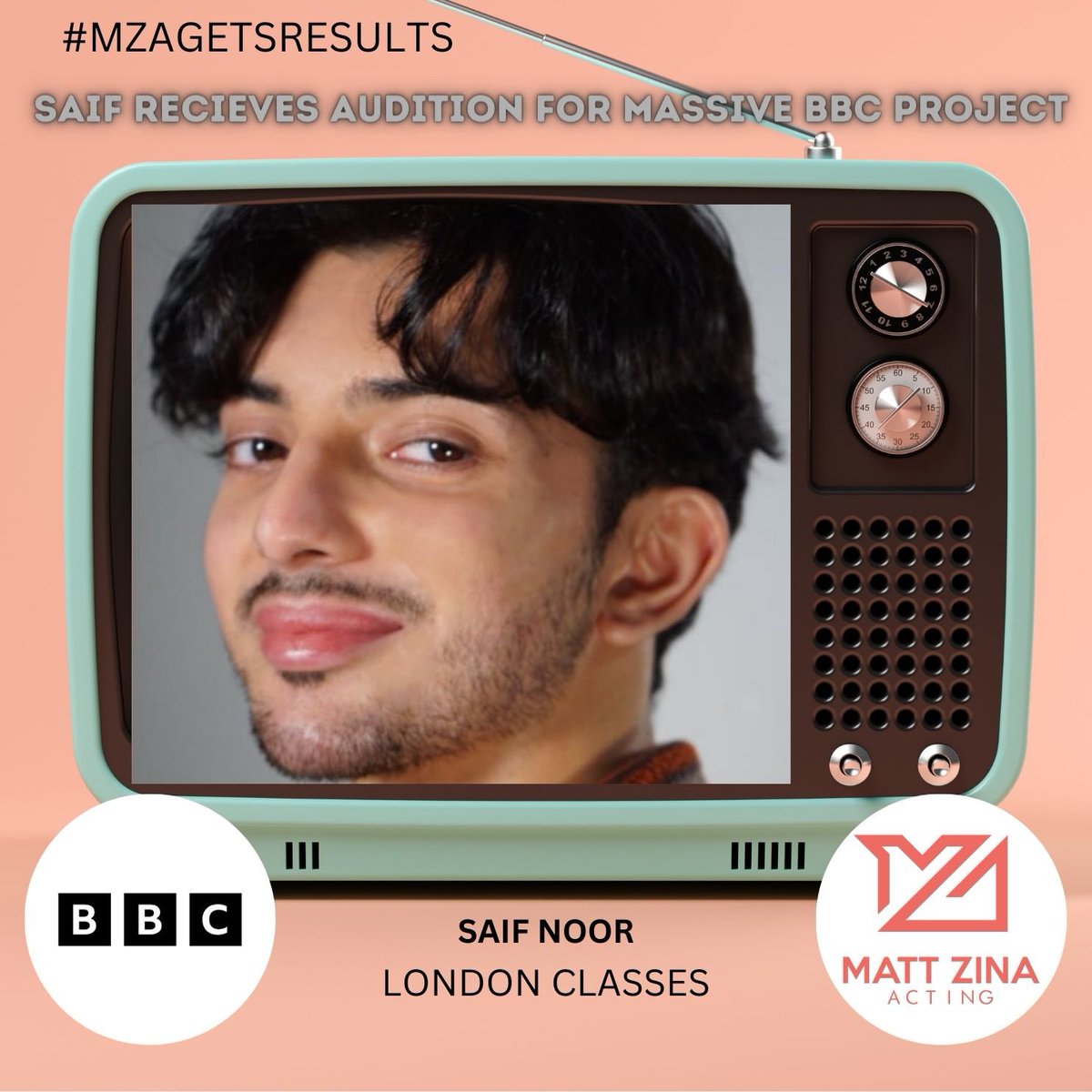 #mzagetsresults 
SAIF NOOR GETS AMAZING AUDUTION FOR BRAND NEW BBC PROJECT! 
If you want to find out more about how you could get your own results then visit mzacting.com 

#acting #actingagency #actingaudition #actingclass #actingcoach #actingislife #actinglife…