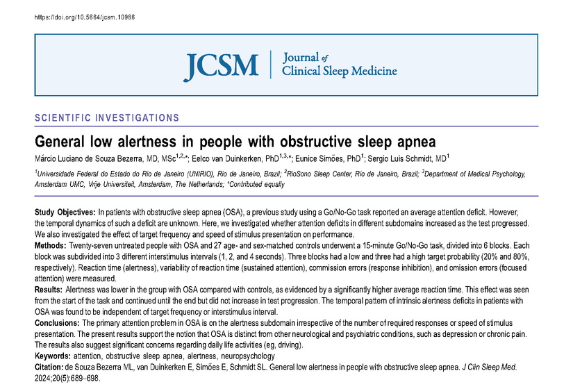 This study found that #alertness was lower in patients with OSA than in controls. This deficit was seen from the start of the task and continued until the end, without an increase with test progression.
bit.ly/3wwjDsT #sleepapnea #attention #neuropsychology