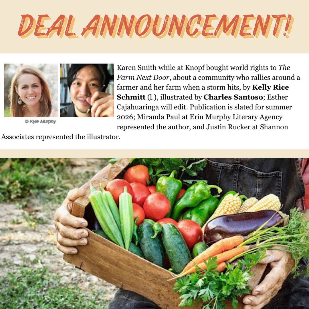 THE FARM NEXT DOOR is coming in 2026! I’m so grateful for the incredible team behind this book. Thank you @KnopfBFYR @cajameansbox and the awesome illustrator @minitreehouse ! Get ready to meet farmer Fran and her vibrant community and to learn about local economies! 👩‍🌾