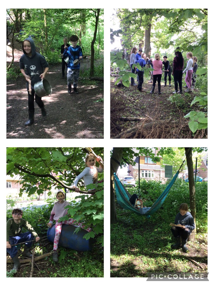 walton_primary's tweet photo. Year 6 have enjoyed their session today! They were busy making music, independently playing games plus chilling in the hammocks and around the woods. @NatForestCo @WoodlandTrust @Muddyfaces #jtmatwellbeing #elsawellbeing @JohnTaylorMAT https://t.co/Dr9cQVnlZZ