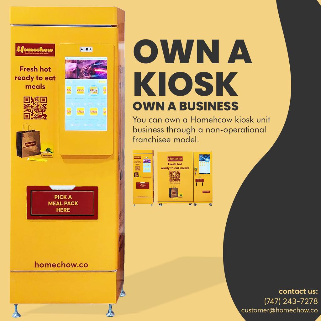 Own a Homechow food kiosk today with our turnkey solutions. Kickstart your food business dream.

Speak to us today: bit.ly/3Ut026x 

#Homechow #FoodKiosks #NewYork #FranchiseOpportunity #Franchise #VendingKiosks