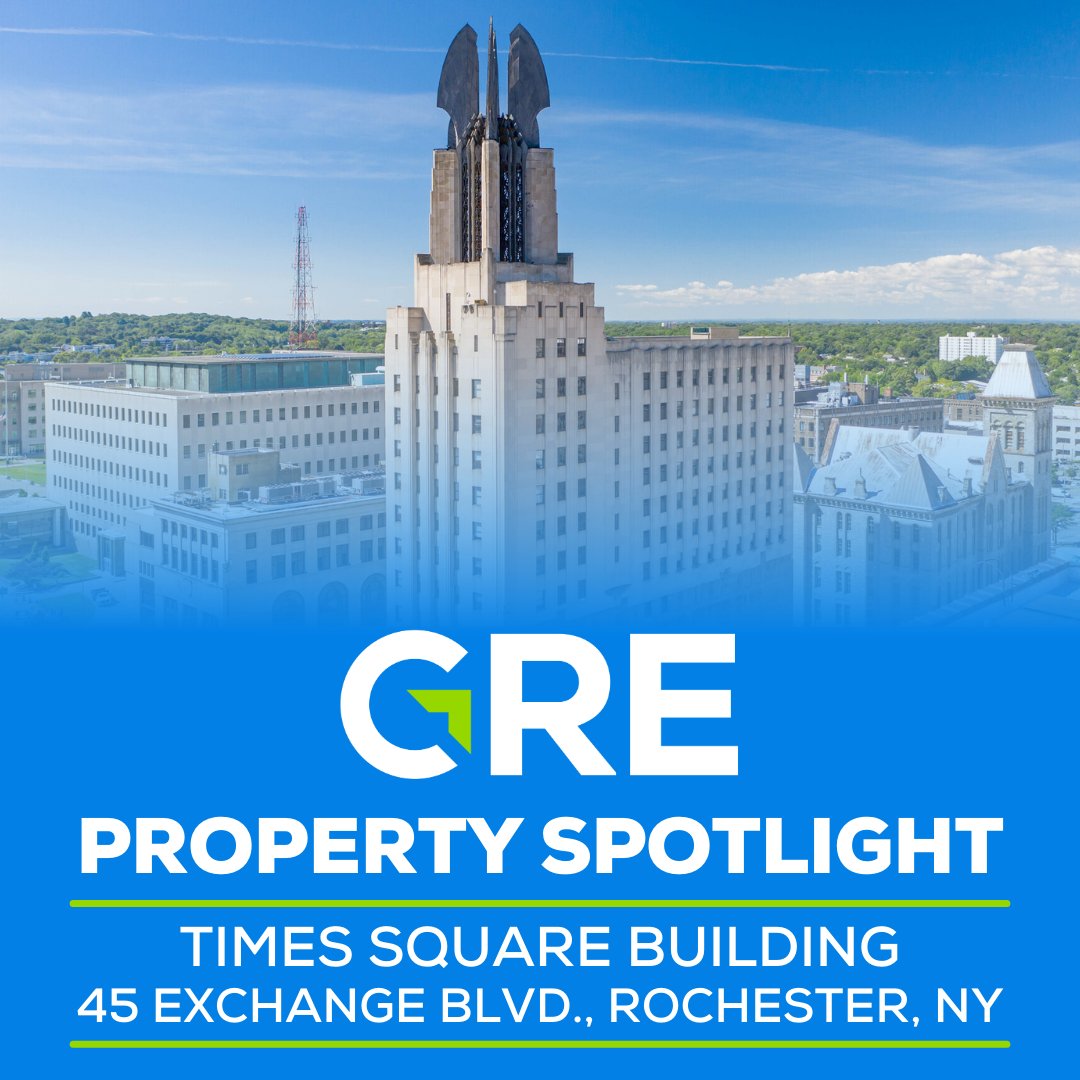 Want to be part of #RochesterNY skyline? The Time Square Building in #Roc is for sale. This 12-story art deco office tower has 110K SF ideal for mixed-use redevelopment. Contact Moore Corporate Real Estate. Details are in GRE's Sites & Buildings Directory: bit.ly/3y8VSYr