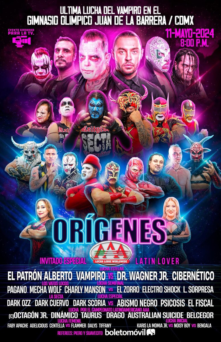 MPenaAAA's tweet photo. Este sábado @luchalibreaaa regresa al Gimnasio Olímpico Juan de la Barrera con un evento grabado para TV de la Gira #OrígenesAAA 

¡Rumbo a #TriplemaniaXXXII Tijuana!

Boletos disponibles en @boletomovil https://t.co/BYJ8op6dn9