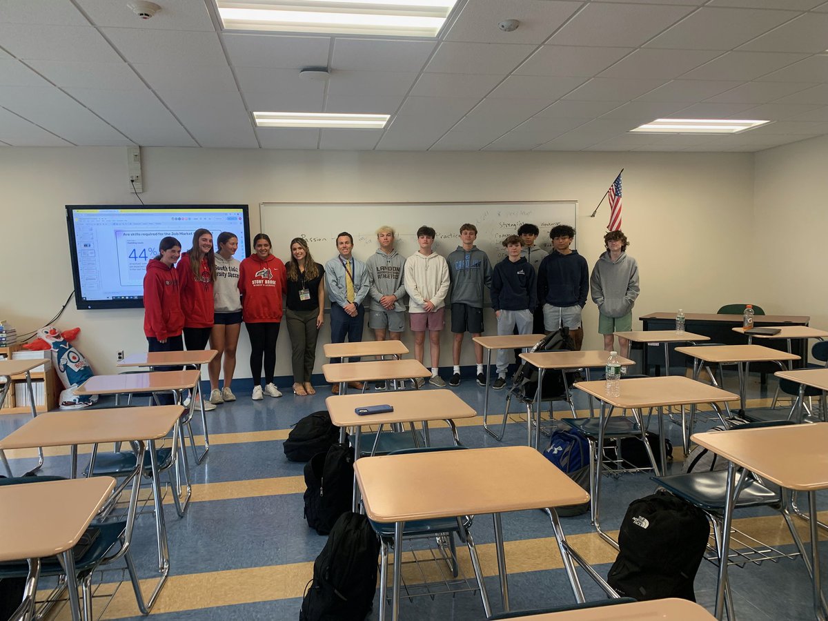 Had a blast teaching in a 9th grade Career and Financial Mgmt class this morning with Ms. Kadar! Students worked together on their SWOT analysis, choosing a career on passion versus practicality, and we had a class wide discussion about top skills employers look for! @RVCSchools