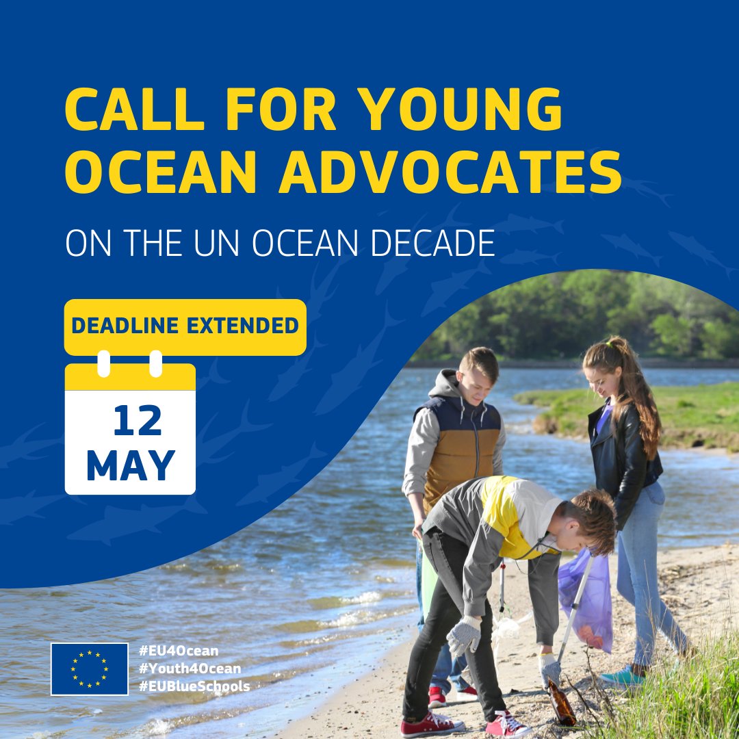 🔔🐳Don’t miss out on the chance to join #Youth4Ocean and make waves with your #oceanliteracy project! ⏰Apply before 12 May to become a Young Ocean Advocate 👉 europa.eu/!8G3cdy #EMFAF #EU4Ocean