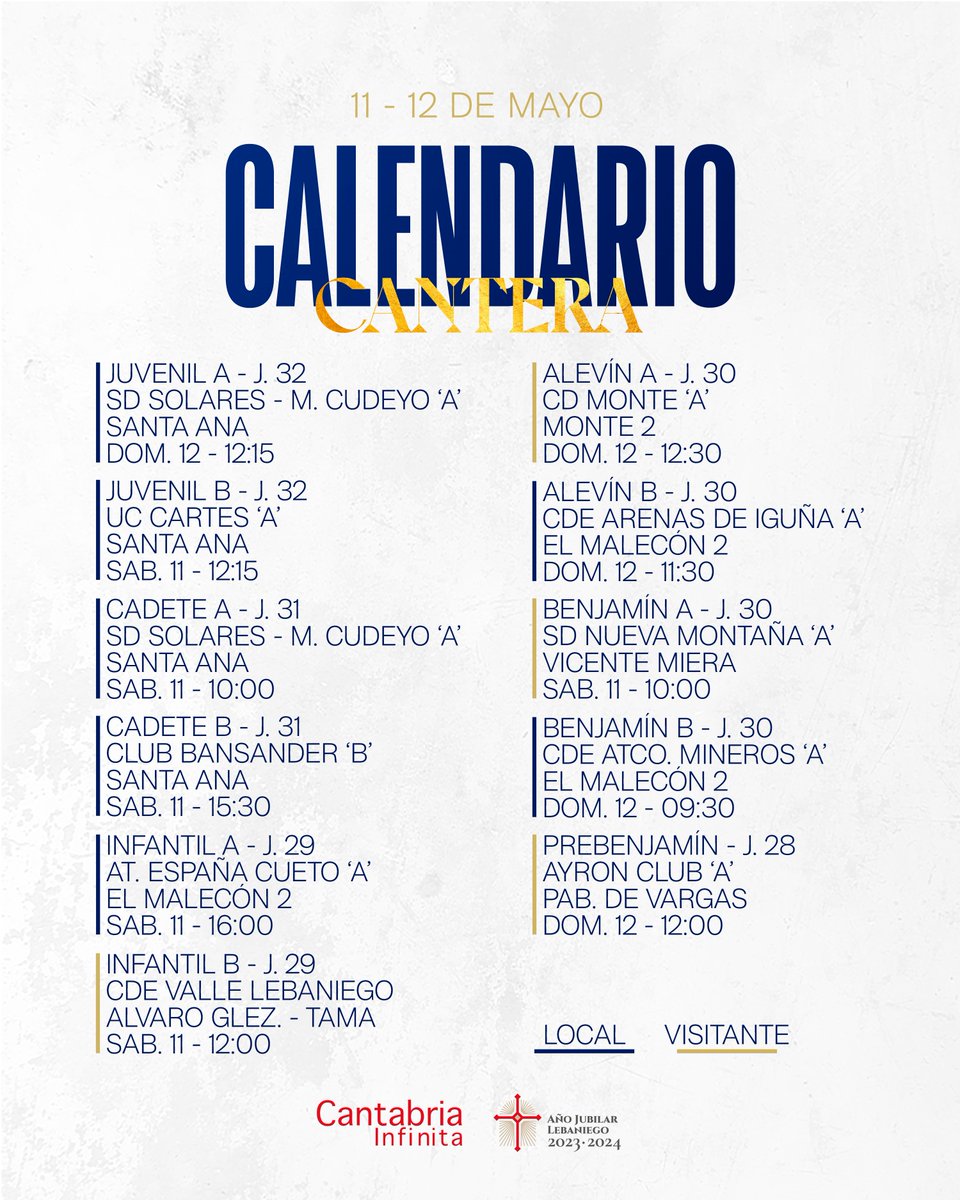 🗓️ CALENDARIO CANTERA | Última jornada para los equipos de Fútbol 8 y recta final para el resto de la #CanteraGimnástica 🇵🇱 𝐶𝑎𝑛𝑡𝑎𝑏𝑟𝑖𝑎 +𝑥 𝑑𝑒𝑠𝑐𝑢𝑏𝑟𝑖𝑟 #UnoDeLosNuestros