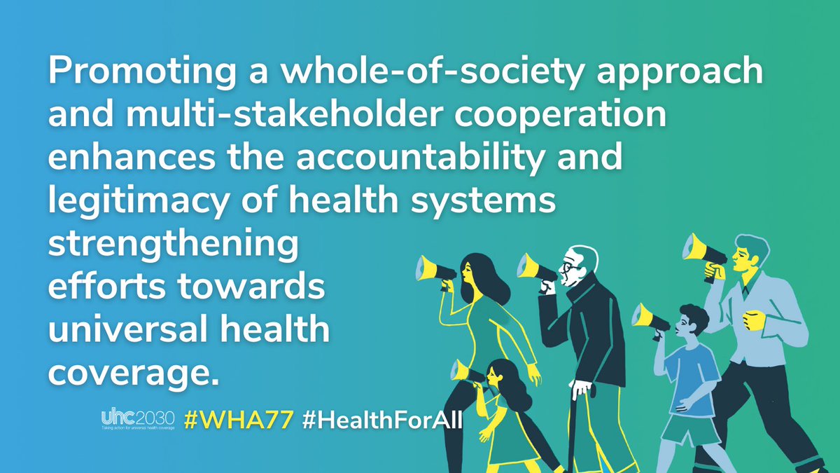 UHC2030 stands ready to support Member States and all stakeholders, including civil society and communities, in their efforts to implement this important resolution. #SocialParticipation #WHA77