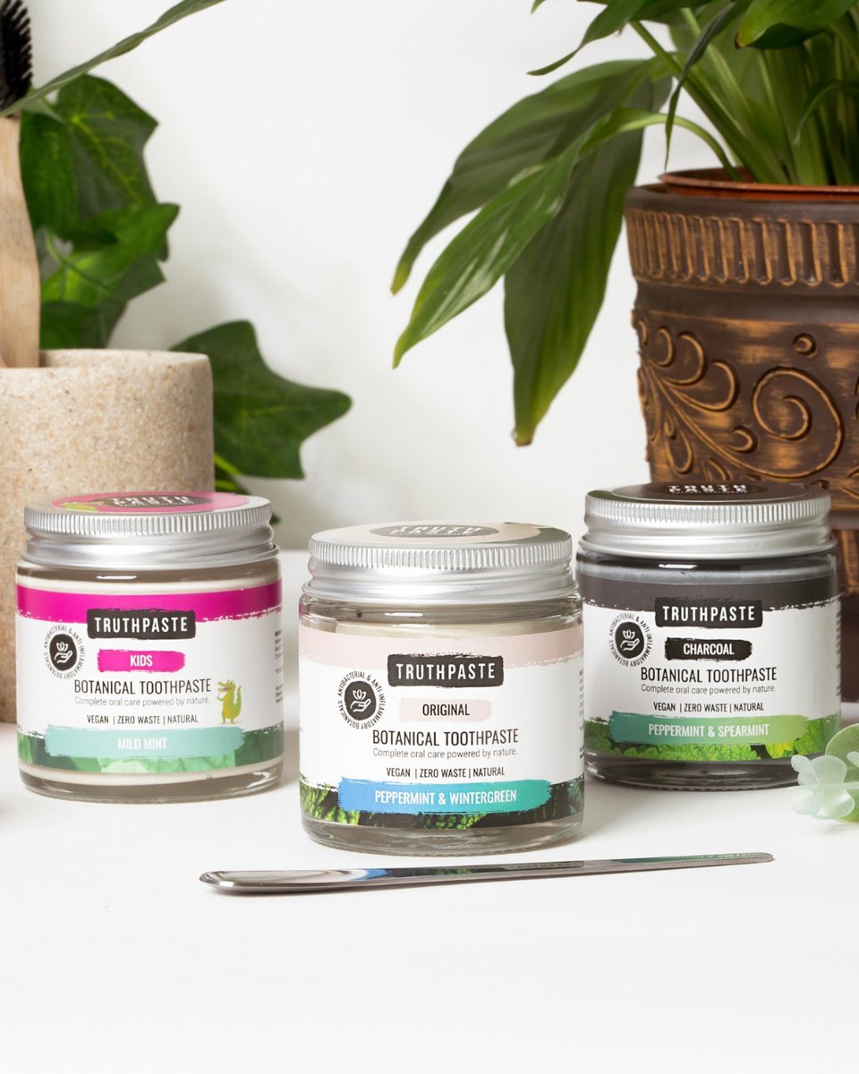 @BeeBeeandleaf @huskihome @notpla 🦷  @truthpasteUK have developed a range of botanical toothpaste, thoughtfully crafted to be zero-waste: from ingredients to packaging, there are no plastic tubes, additives or fluoride in sight!

#SeeThingsDifferently