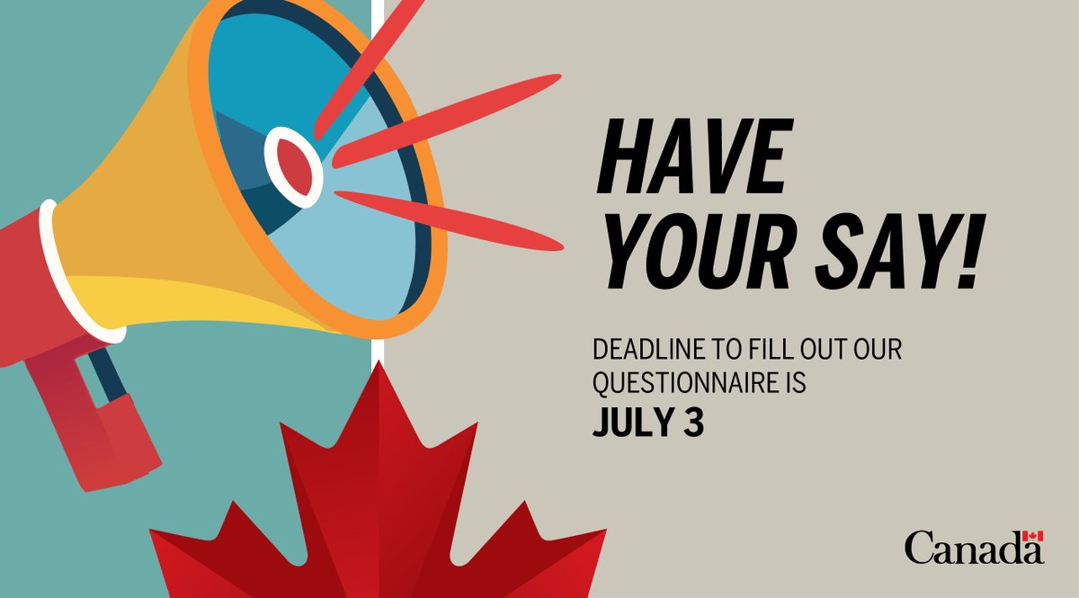 Take part in shaping regulations in support of the #OfficialLanguages reform! 📝 From May 9 to July 3, share your thoughts in our online questionnaire. It’ll only take 15-20 minutes. canada.ca/en/canadian-he…