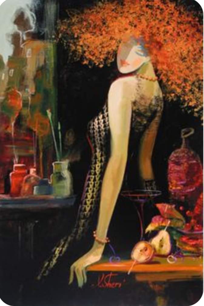 Last one for today’s portrait series  -  a modern, romantic expressionist take on women.

🎨 Irene Sheri, Russian