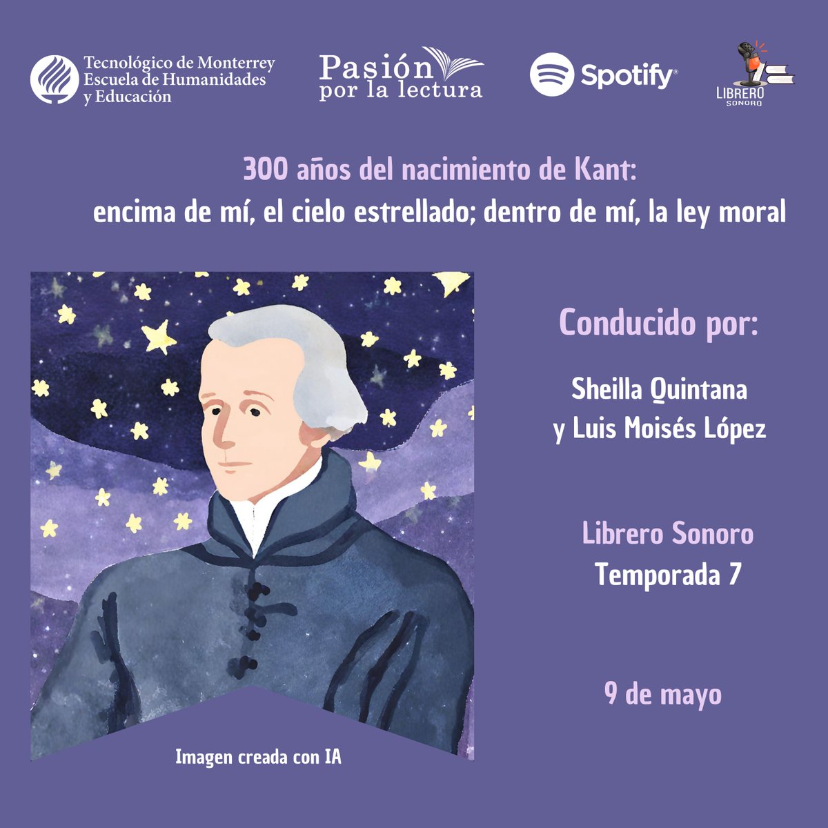 📚 Kant en Librero Sonoro ✨
🎙️Sheilla Quintana y Luis Moisés López

✨ Disfruta el nuevo episodio de la séptima temporada de Librero Sonoro 🎙️🐏💜 #SomosEHE

📲 Escúchalo aquí
open.spotify.com/episode/6vzoFn…

✅ Visita la Biblioteca alrededor de la obra de Kant
docs.google.com/spreadsheets/d…