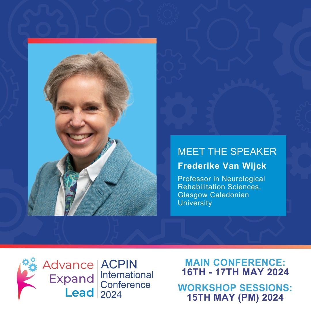 On Day 1, Professor Frederike Van Wijck takes the stage with ‘Encouraging stroke survivors to engage in self-managed practice’. 

Limited places remaining! 
acpin.net
 
#ACPIN2024 #Conference
#neurophysio #neurology #physiotherapy