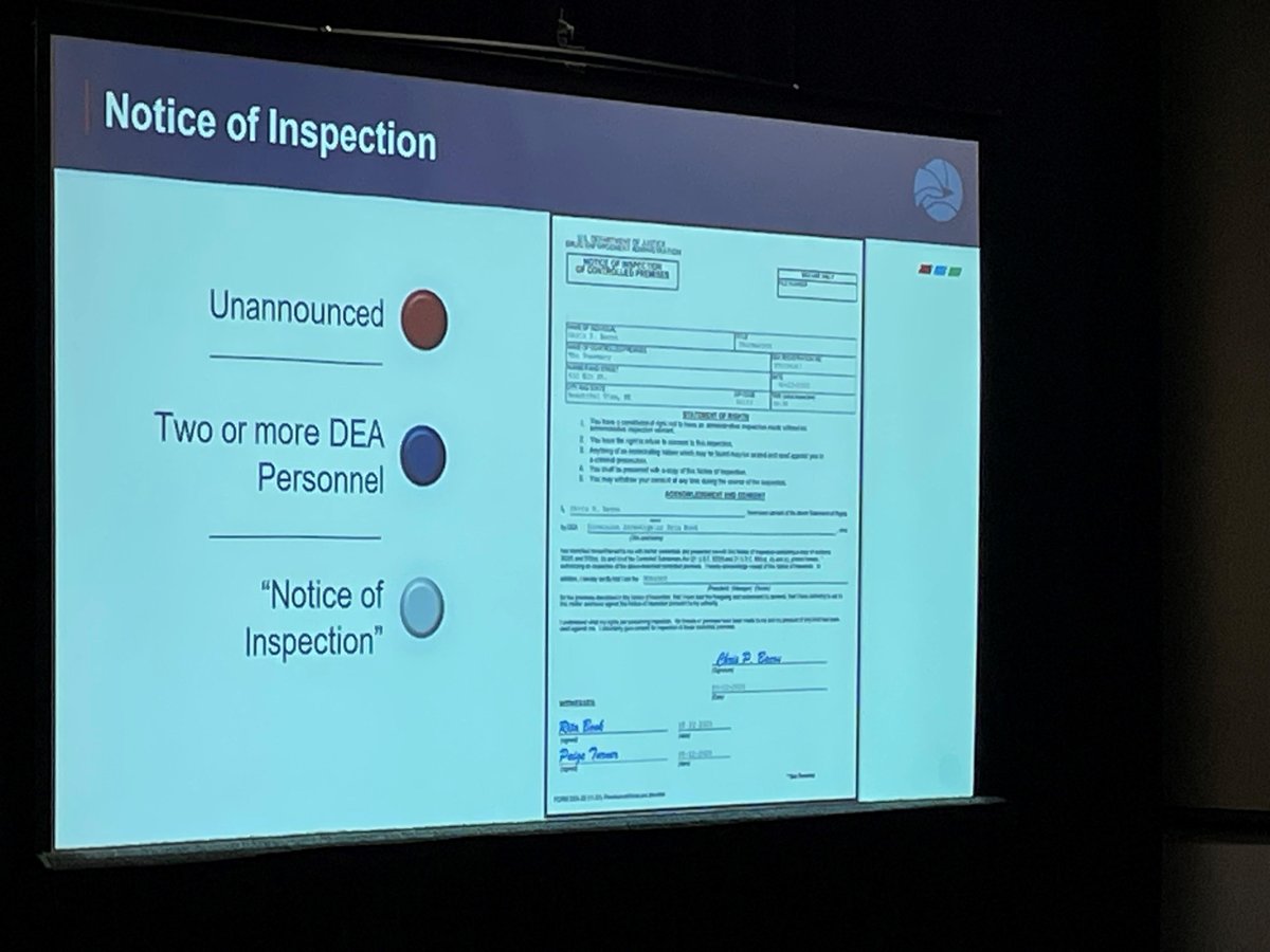 Ever wonder what a DEA inspection entails? At the 2024 Supply Chain Conference, DEA registrants gain valuable insights into the comprehensive procedures involved in a DEA inspection. Stay informed! #DEADIVERSION deadiversion.usdoj.gov