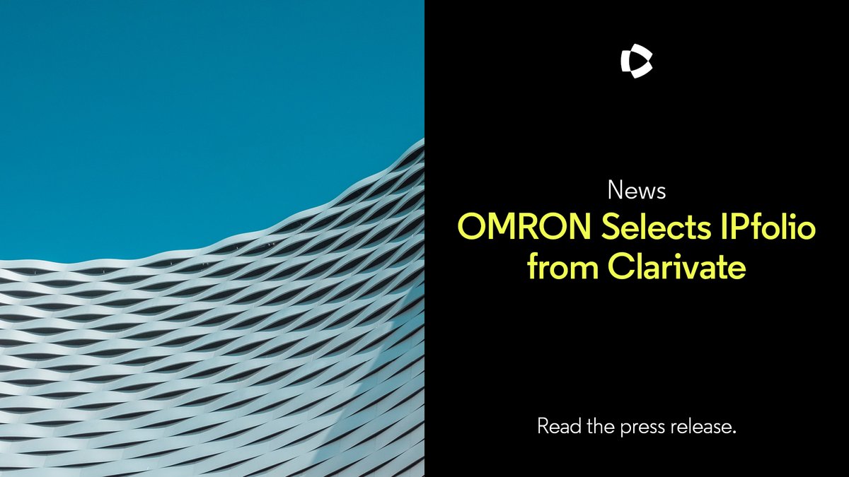 Exciting news - OMRON has chosen IPfolio, our #IP management software, to transform their IP operations. Find out how IPfolio empowers our clients to remove friction, enhance collaboration and make better informed decisions in the press release. clarivate.com/news/omron-sel…