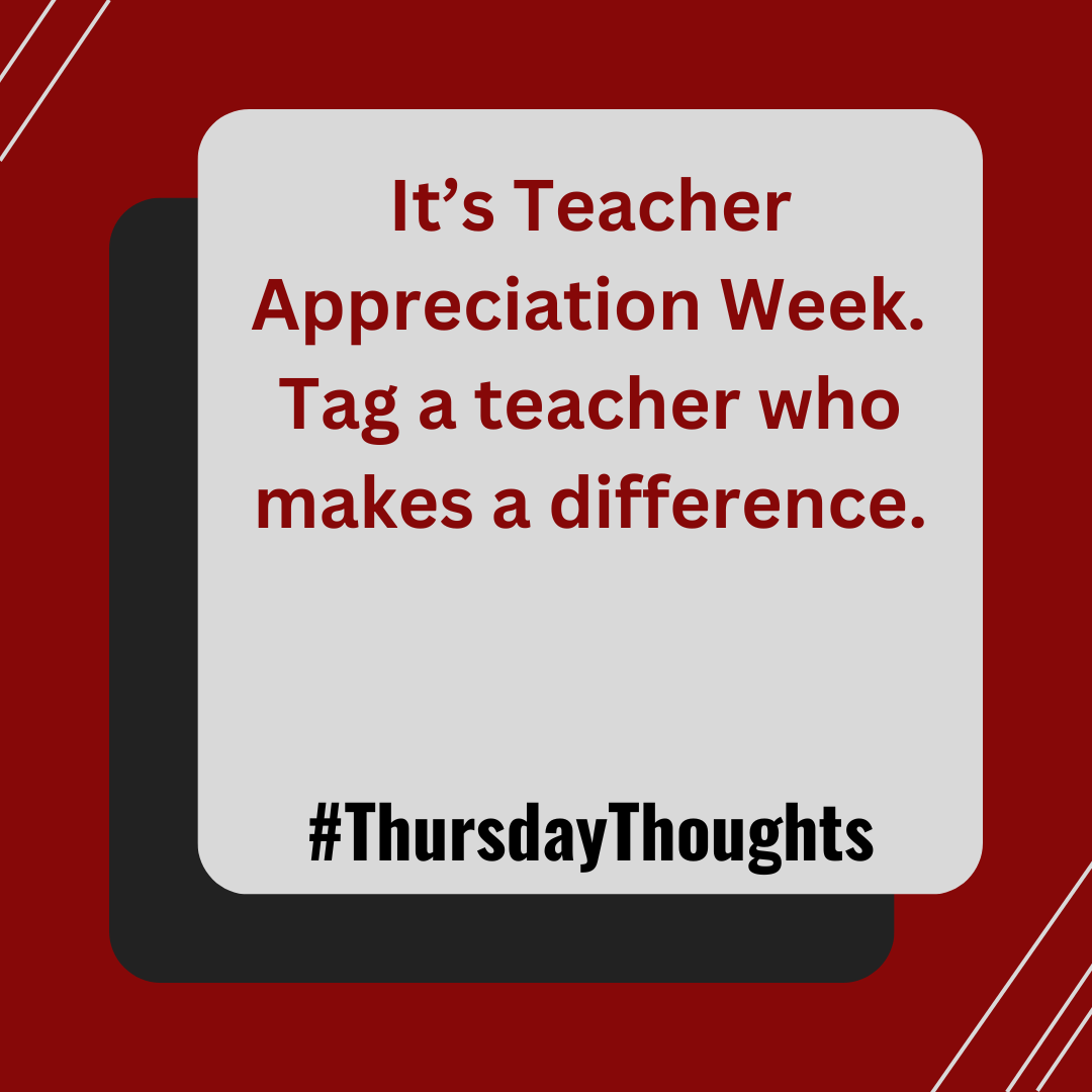 Spread the love. 

#TeacherAppreciationWeek
#ThoughtfulThursday
#ThankfulThursday
