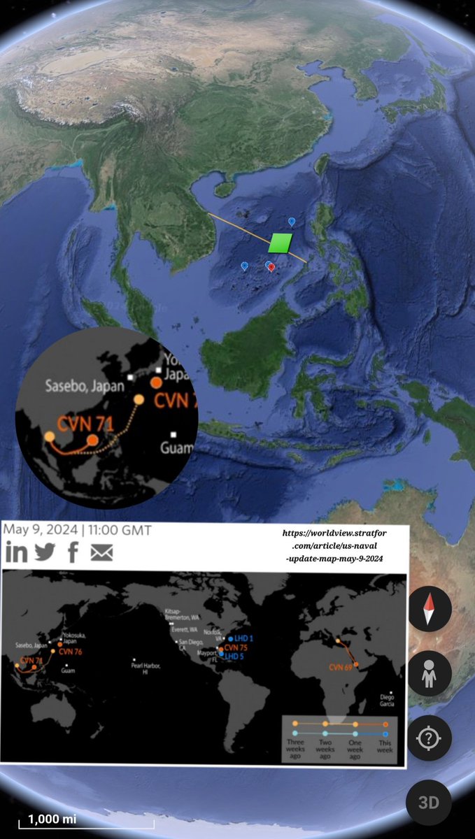 The USS Theodore Roosevelt (CVN-71) approaches #ScarboroughShoal in the South China Sea