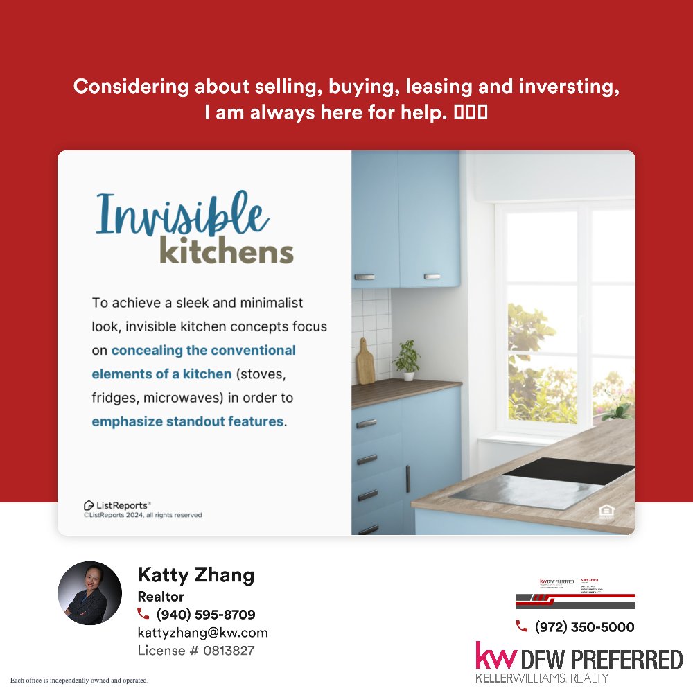 Invisible kitchens are becoming more popular these days - have you heard of this aesthetic before? Related to the idea of minimalism and stripping back to basics, invisible kitchens conceal the conventional items and highlight the exceptional. 

#realestate #buyingahome