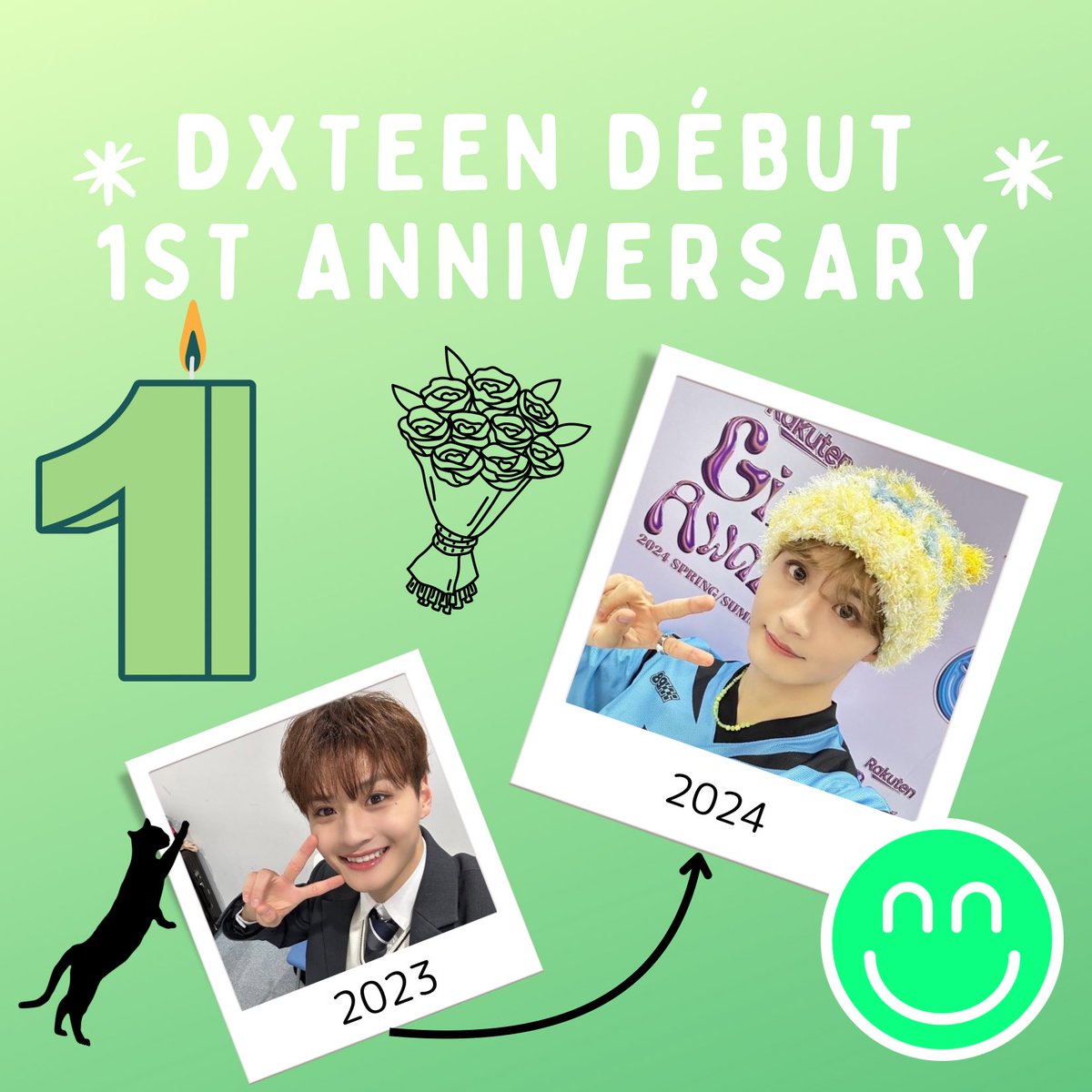 DXTEENそして香信くん デビュー1周年おめでとうございます(^^) 2年目も香信くんらしく色んなことにチャレンジしてさらに大きくジャンプアップすることをてんぷるず一同心より祈っています‼️ #DXTEENとNICOガンガン行こうぜ #DXTEENデビュー1周年おめでとう