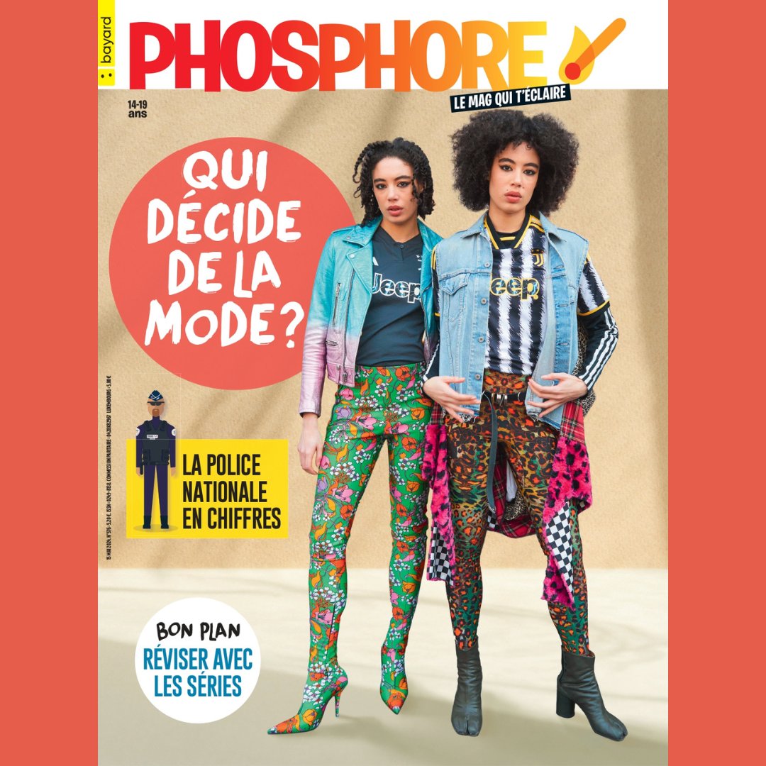 Le nouveau Phosphore arrive en kiosque !

🛍️ Qui décide la mode ? On t'aide à répondre à la question.

🎬 Te poser dans ton canap’ devant une bonne série télé... peut t'aider à réviser !

🚔 On parle beaucoup des policiers, sans les connaître vraiment. Qui sont-ils ?